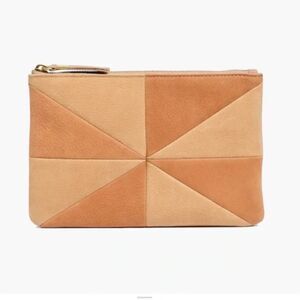 MADEWELL NWT The Nubuck Pouch Clutch: Patchwork Edition New Leather Patch
